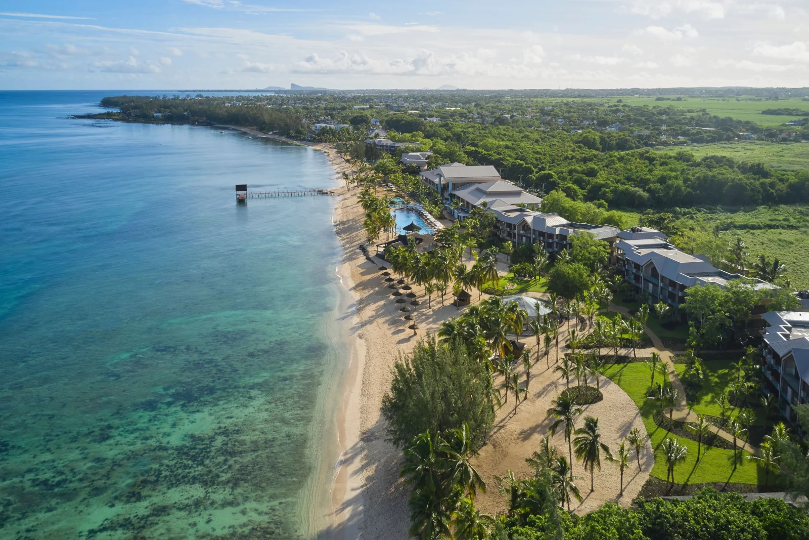 Le Meridien Ile Maurice: Beach Aerial