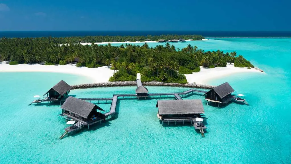 One&Only Reethi Rah: Guest Room On Site Outdoor/Exterior View from room Panorama (extra wide)